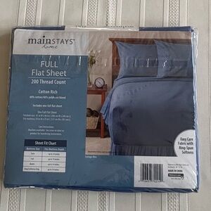 Mainstays Full Flat Sheet in Rich Blue